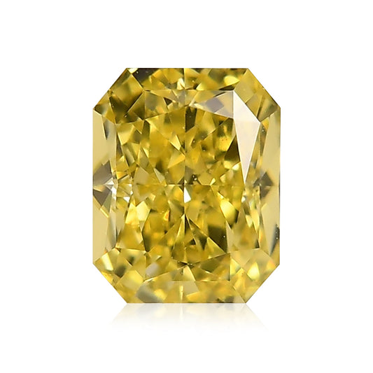 0.60 Carat Fancy Intense Yellow Radiant Diamond VS2 GIA