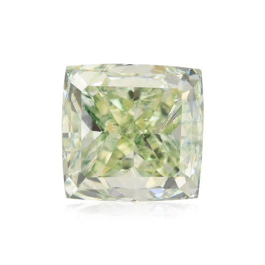 1,15 Karat Fancy Yellowish Green Cushion Diamond VS2 GIA