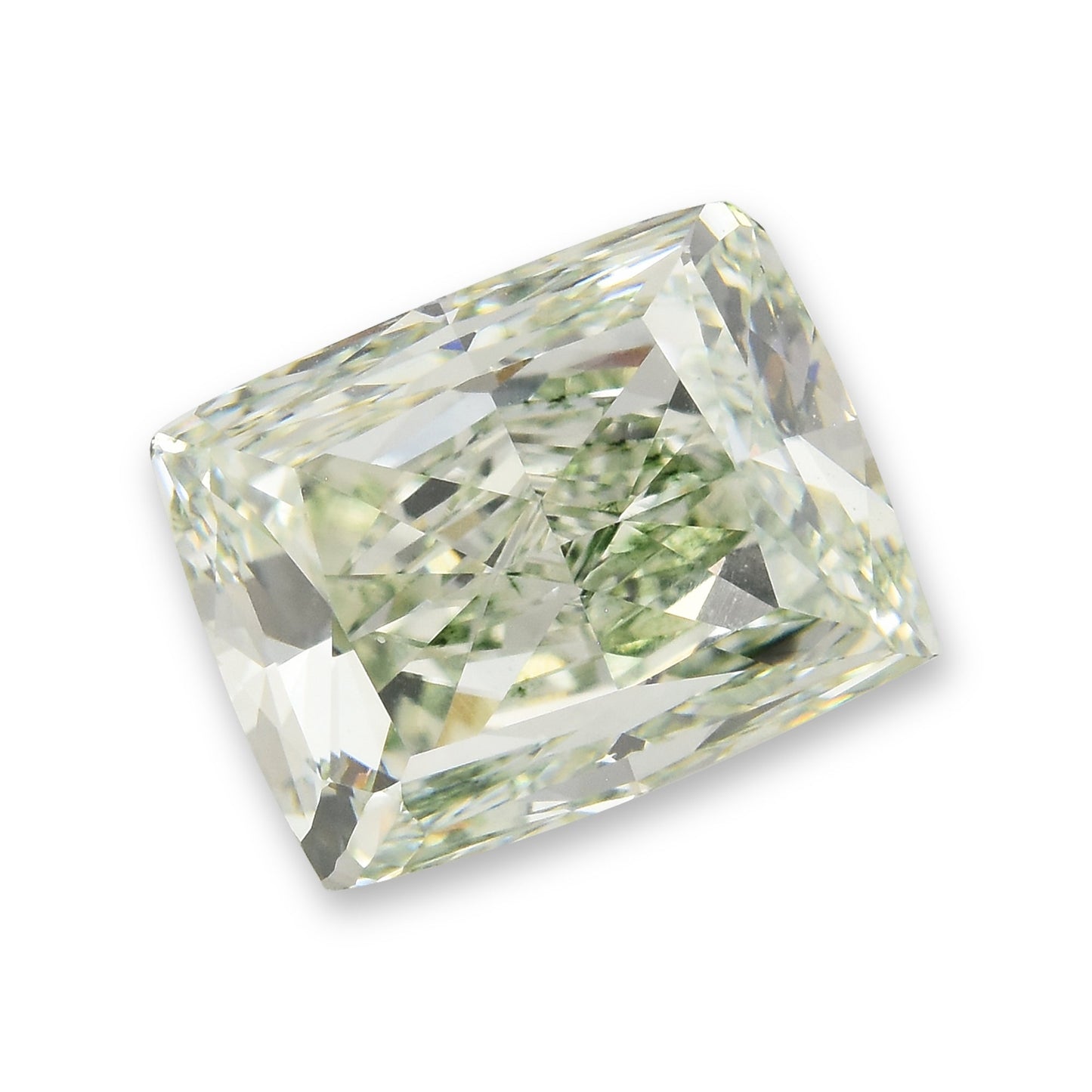 2,56 Karat Fancy Yellowish Green Cushion Diamond VS2 GIA