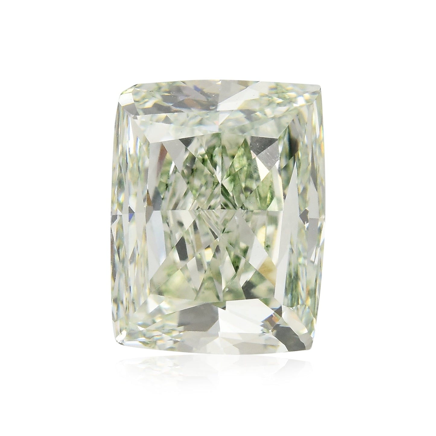 2,56 Karat Fancy Yellowish Green Cushion Diamond VS2 GIA