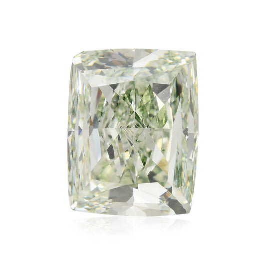 2,56 Karat Fancy Yellowish Green Cushion Diamond VS2 GIA