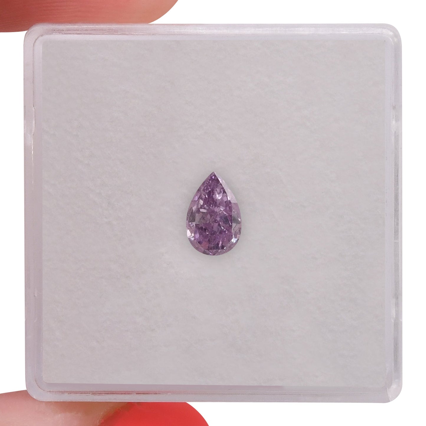 0,45 Karat Fancy Intense Pinkish Purple Birnenförmiger Diamant I1 GIA
