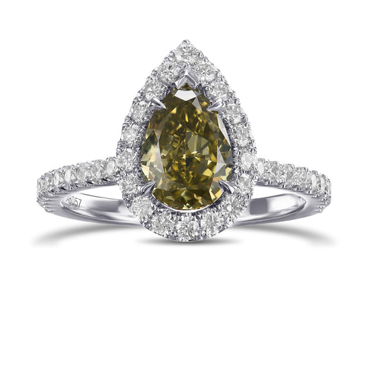 Verlobungsring im Chamäleon-Birnen-Diamant-Halo-Stil