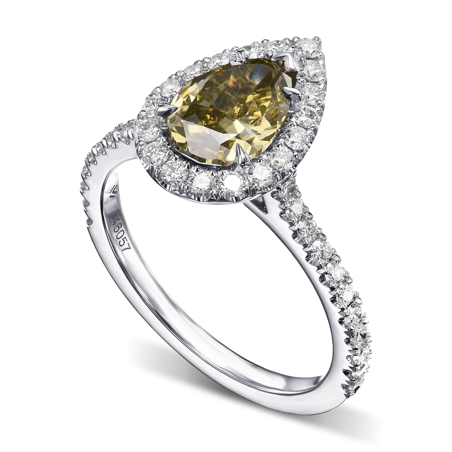 Verlobungsring im Chamäleon-Birnen-Diamant-Halo-Stil