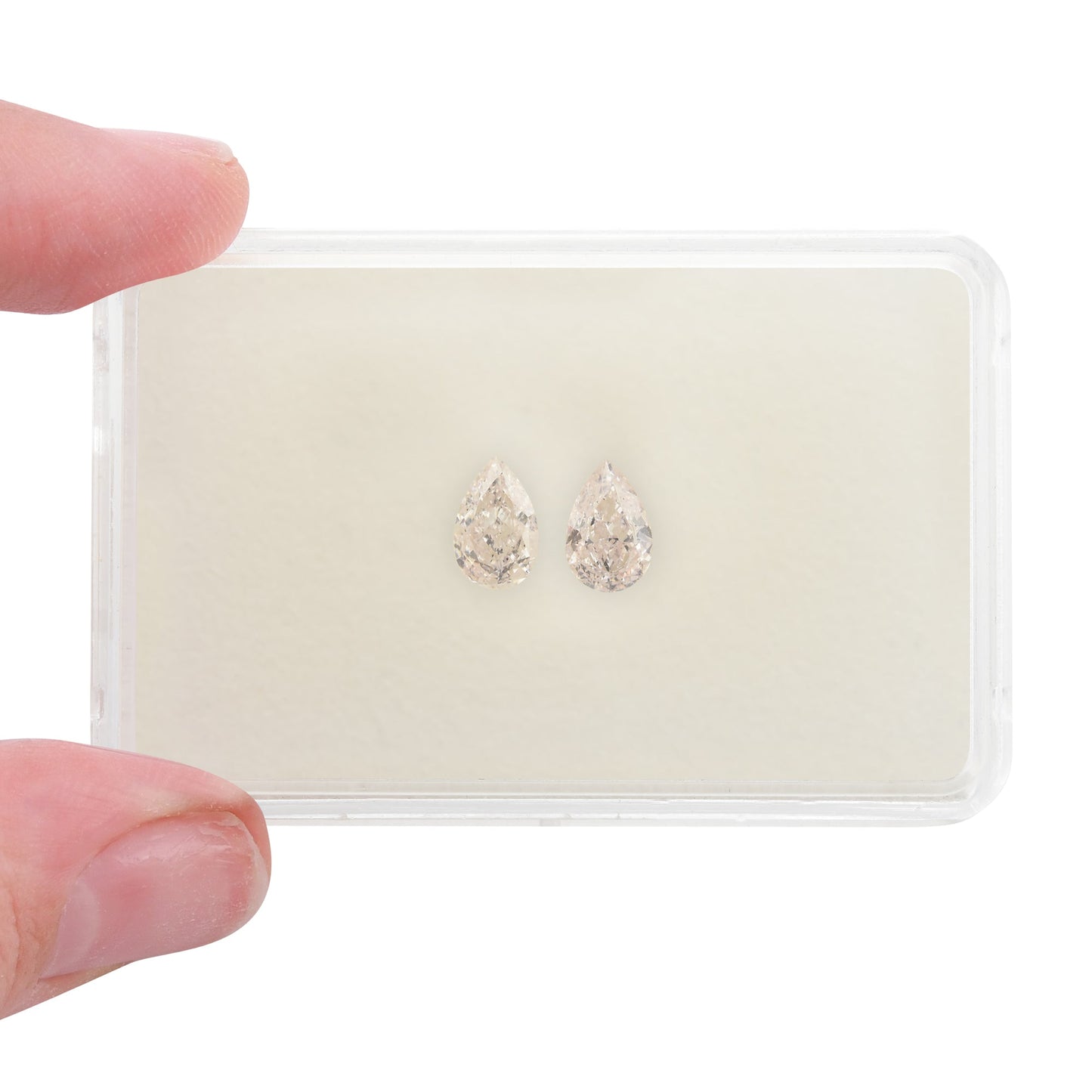 2.18 Carat Very Light Pink Pear Diamonds SI2