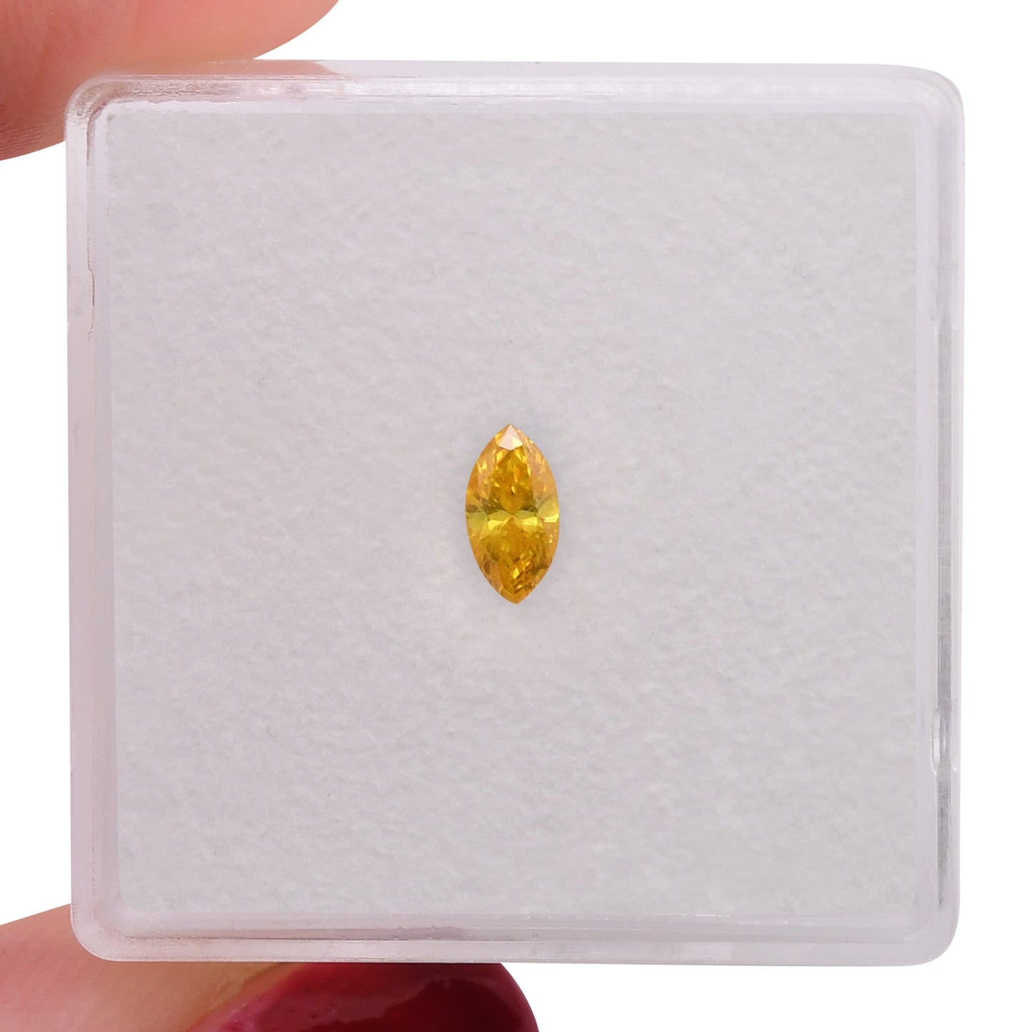 0,21 Karat Fancy Vivid Orange Yellow Marquise-Diamant (I1) GIA