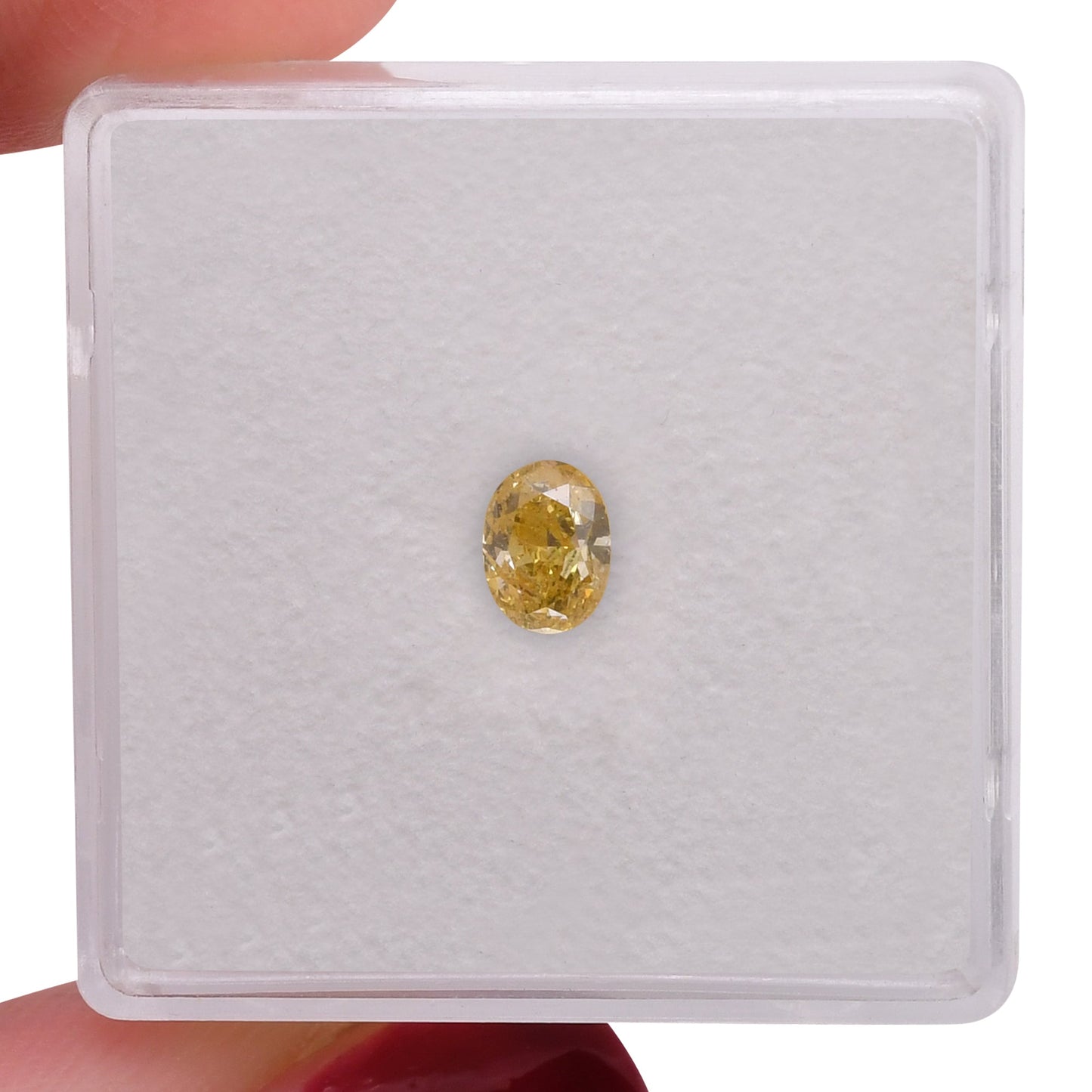 0,35 Karat Fancy Intense Orange Yellow Ovaler Diamant (I2) GIA