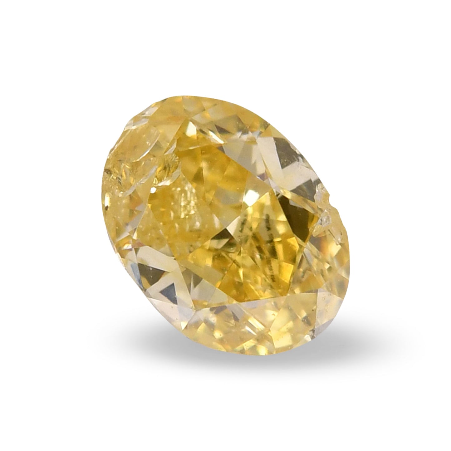 0,35 Karat Fancy Intense Orange Yellow Ovaler Diamant (I2) GIA