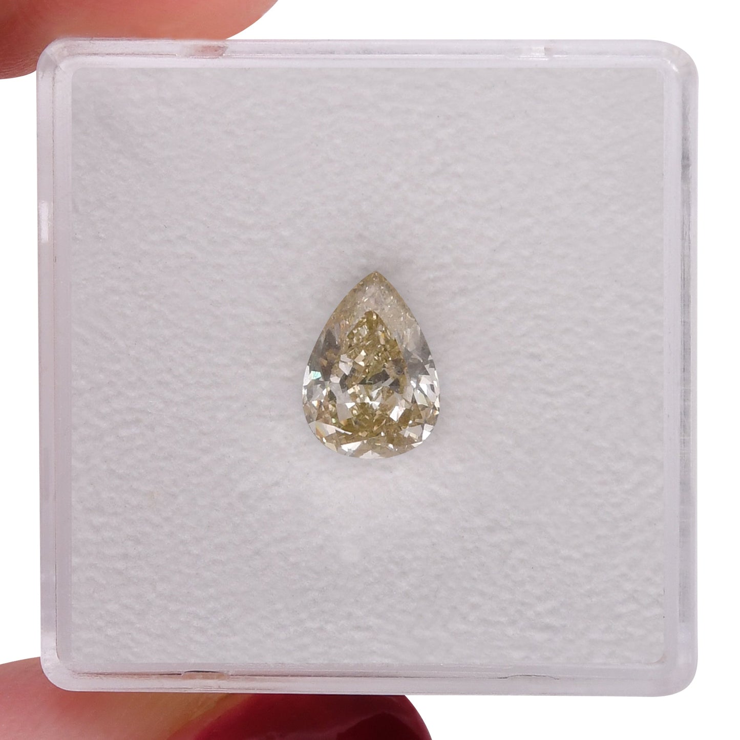 1,11 Karat Fancy Brownish Greenish Yellow Birnenförmiger Diamant SI2 GIA