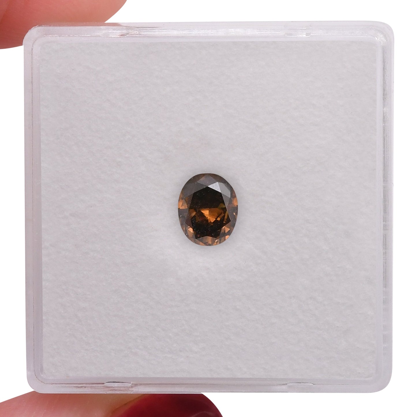 0,54 Karat Fancy Dark Orange Brown Oval Diamond VS1 GIA