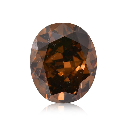 0.54 Carat Fancy Dark Orangy Brown Oval Diamond VS1 GIA