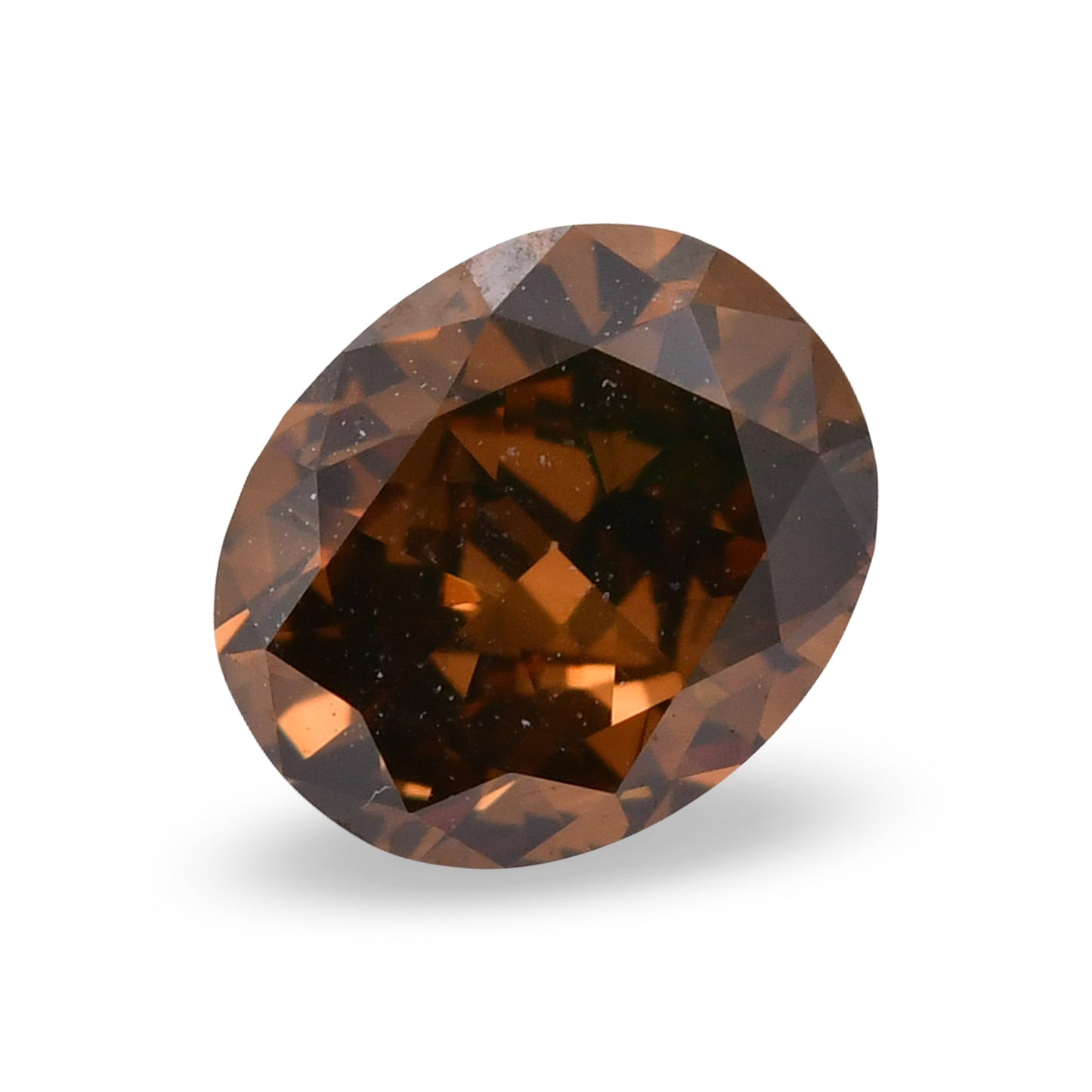 0,54 Karat Fancy Dark Orange Brown Oval Diamond VS1 GIA