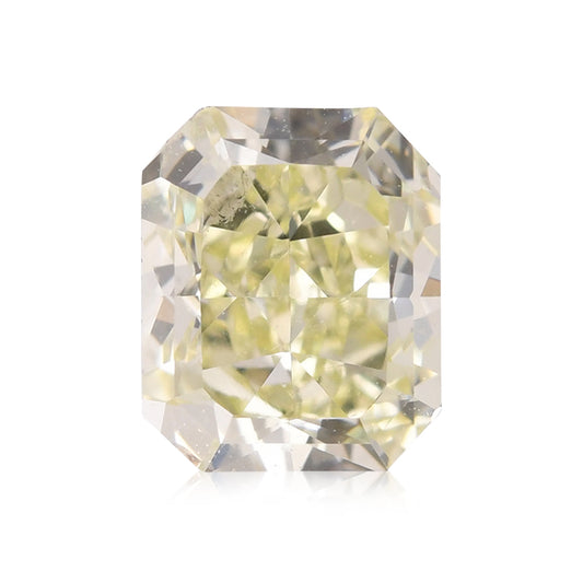 0.80 Carat Fancy Light Greenish Yellow Radiant Diamond VS2 GIA