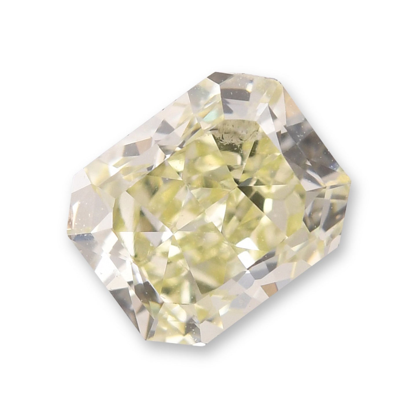 0,80 Karat Fancy Light Greenish Yellow Radiant VS2 GIA