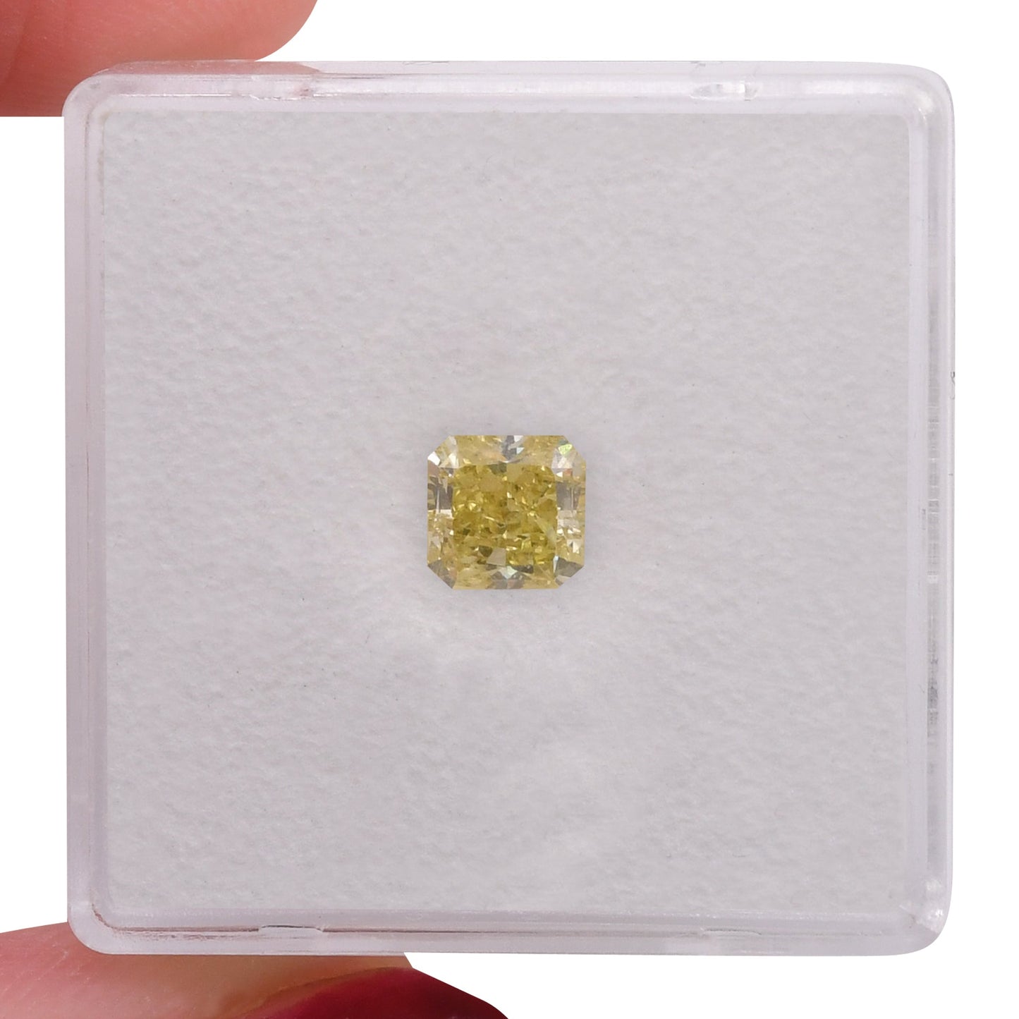 0,83 Karat Fancy Brownish Greenish Yellow Radiant Diamant VVS2 GIA