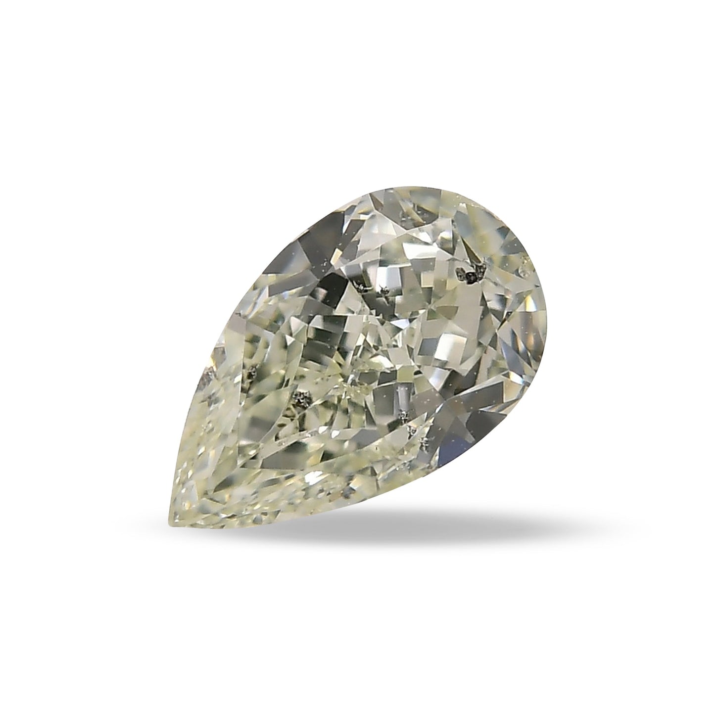 0,70 Karat hellgelbgrüner Birnen-Diamant, I1 GIA