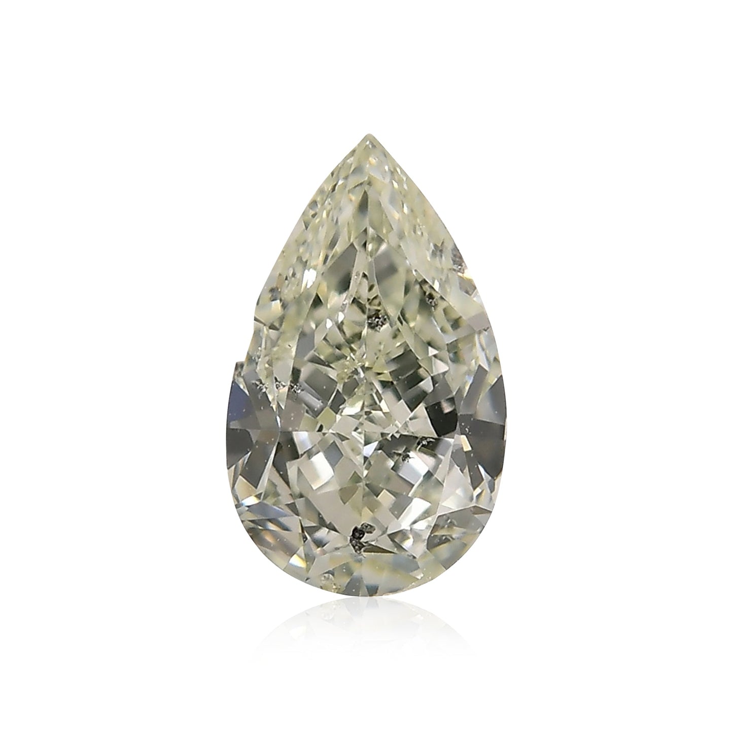 0,70 Karat hellgelbgrüner Birnen-Diamant, I1 GIA