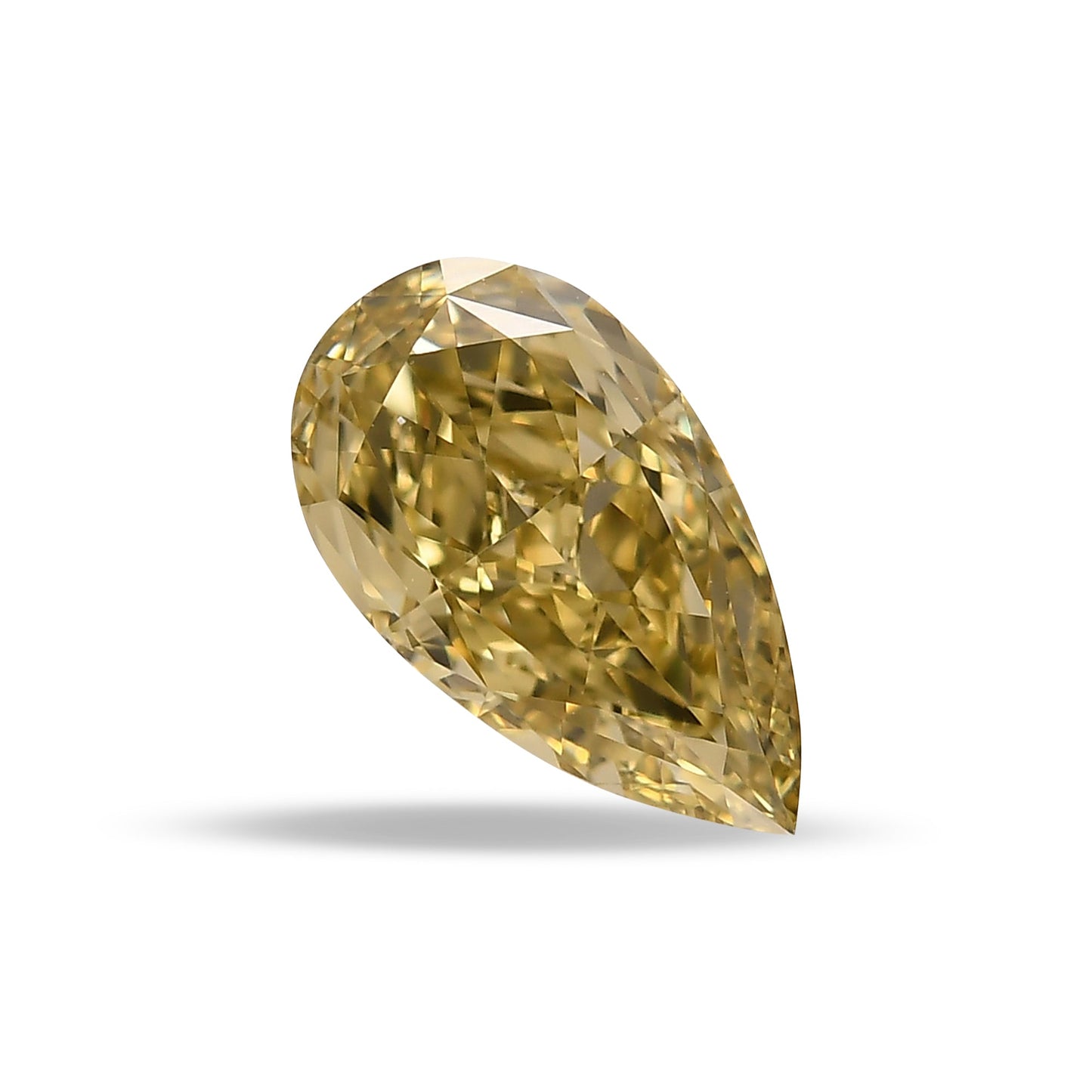 1,03 Karat Fancy Brownish Greenish Yellow Birnear Diamond IF GIA