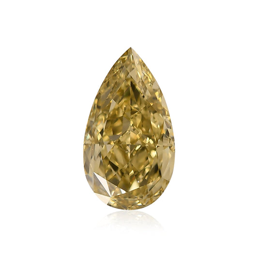 1,03 Karat Fancy Brownish Greenish Yellow Birnear Diamond IF GIA