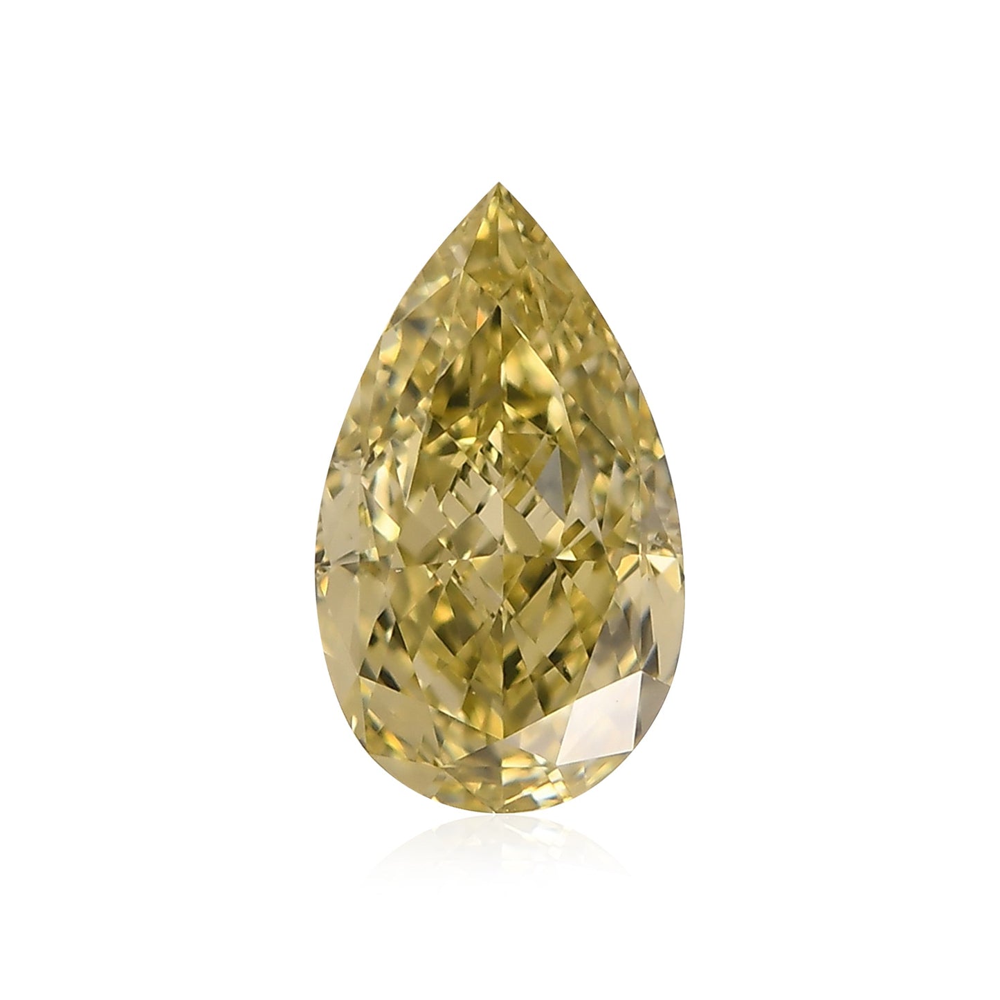 1,01 Karat Fancy Brownish Greenish Yellow Birnear Diamond IF GIA
