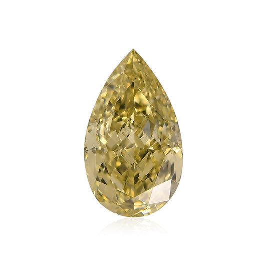 1,01 Karat Fancy Brownish Greenish Yellow Birnear Diamond IF GIA