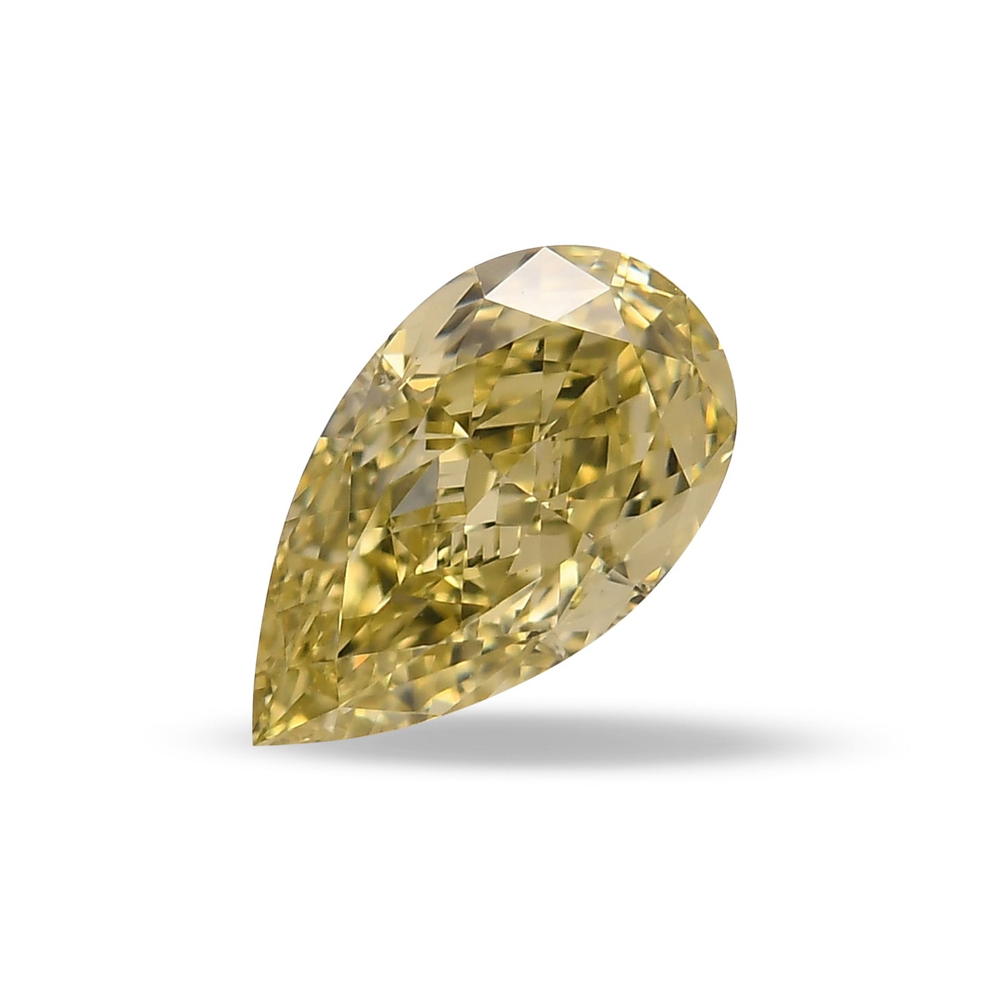 1,01 Karat Fancy Brownish Greenish Yellow Birnear Diamond IF GIA