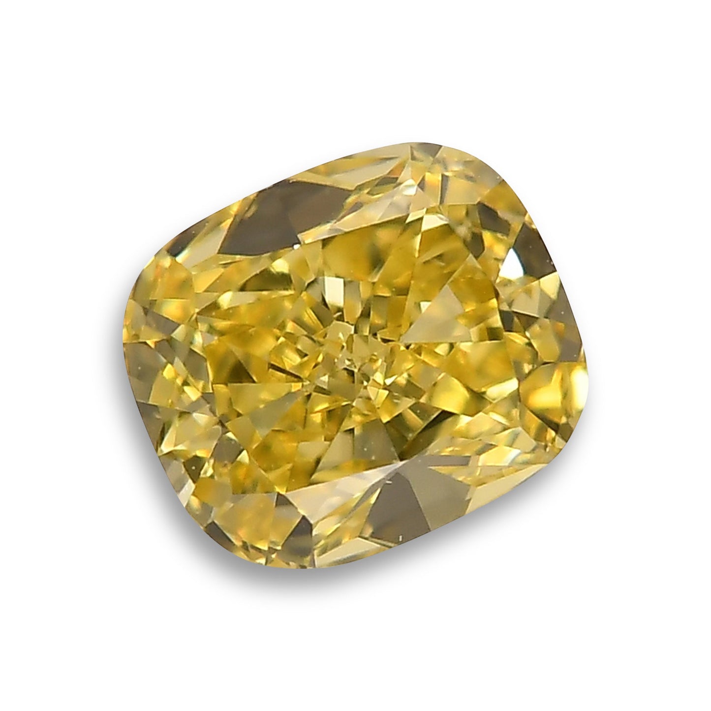 0,83 Karat Fancy Intense Yellow Cushion Diamond VS1 GIA
