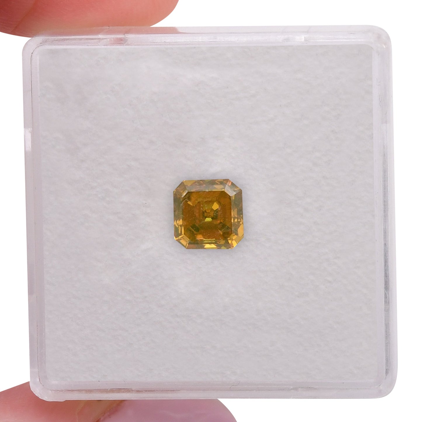 1,07 Karat Fancy Deep Brownish Orangey Yellow Asscher Diamant (SI2) GIA