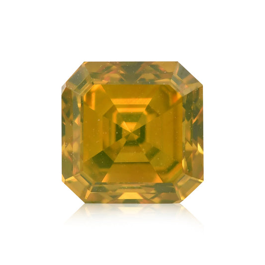 1,07 Karat Fancy Deep Brownish Orangey Yellow Asscher Diamant (SI2) GIA