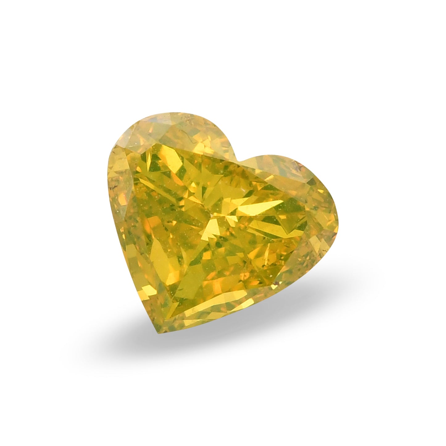 1,07 Karat Fancy Vivid Greenish Yellow Heart Diamant SI2 GIA