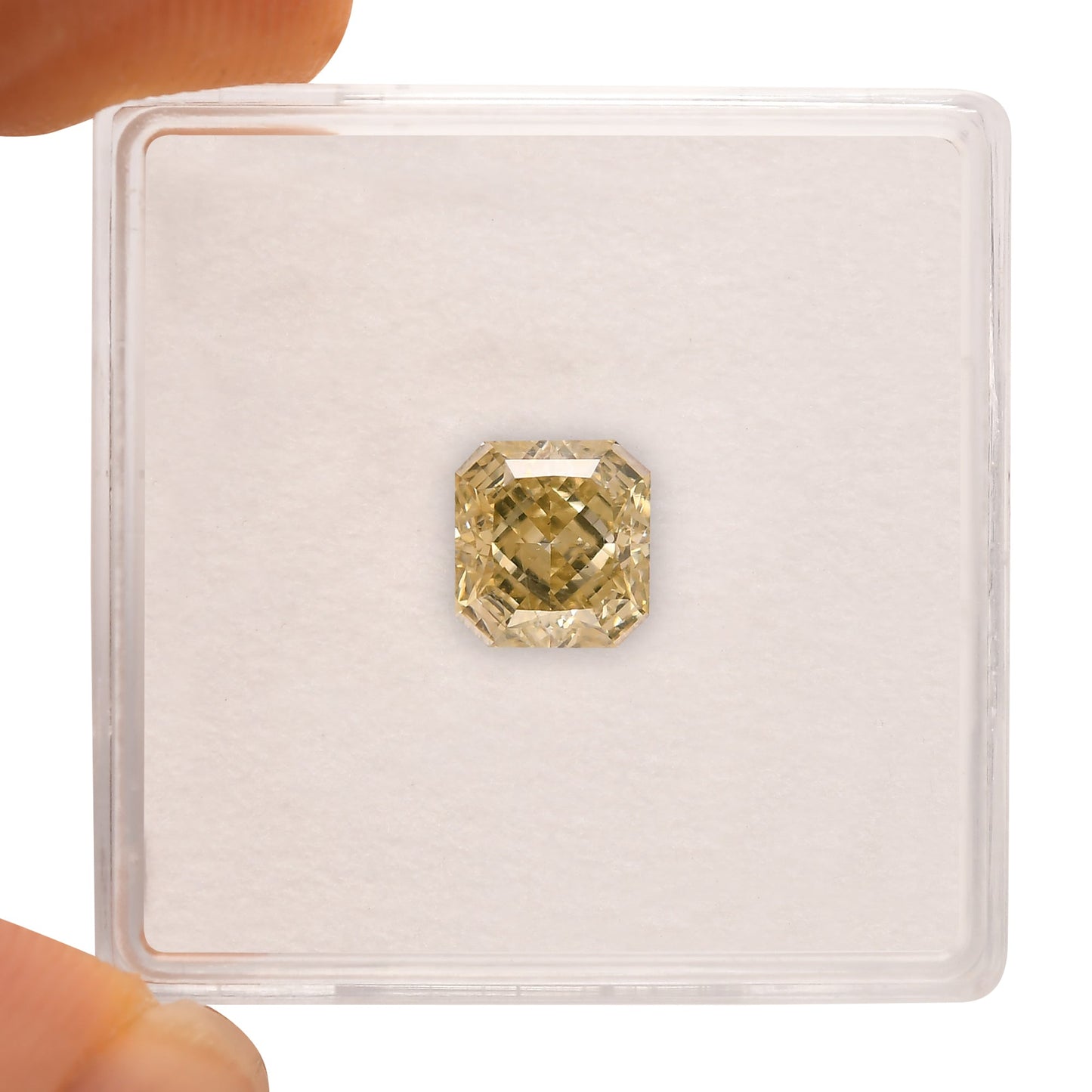 1,51 Karat Fancy Brownish Greenish Yellow Radiant Diamant VS2 GIA
