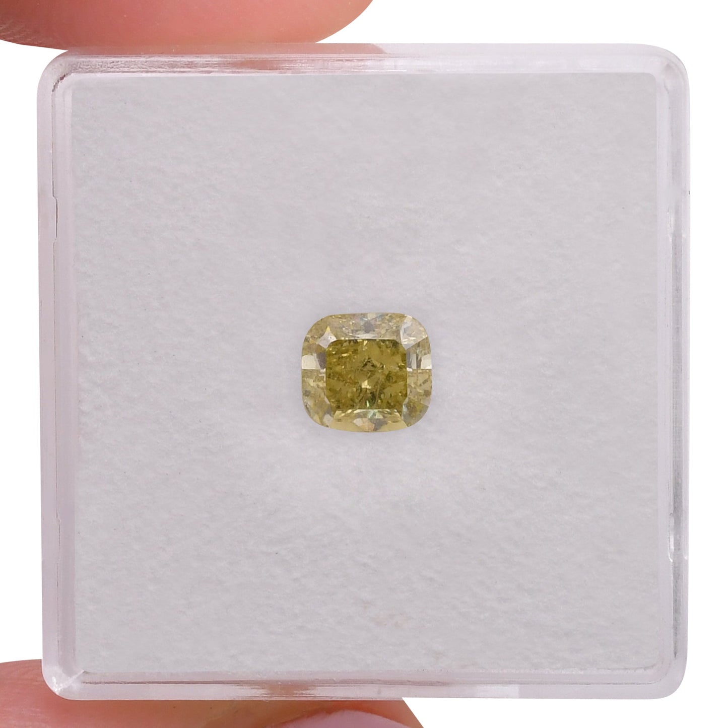 1,01 Karat Fancy Deep Brownish Greenish Yellow Cushion Diamond VS1 GIA