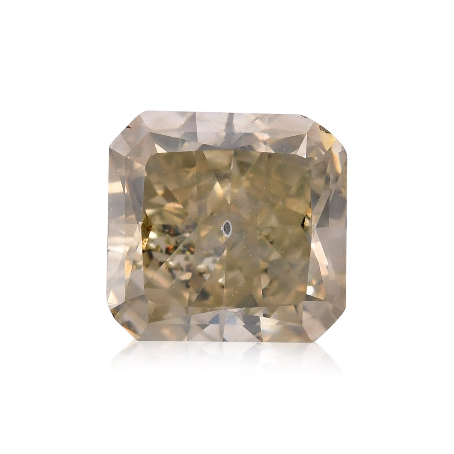 2,51 Karat Fancy Grünlich Grau Gelb Radiant Diamant (I1) GIA