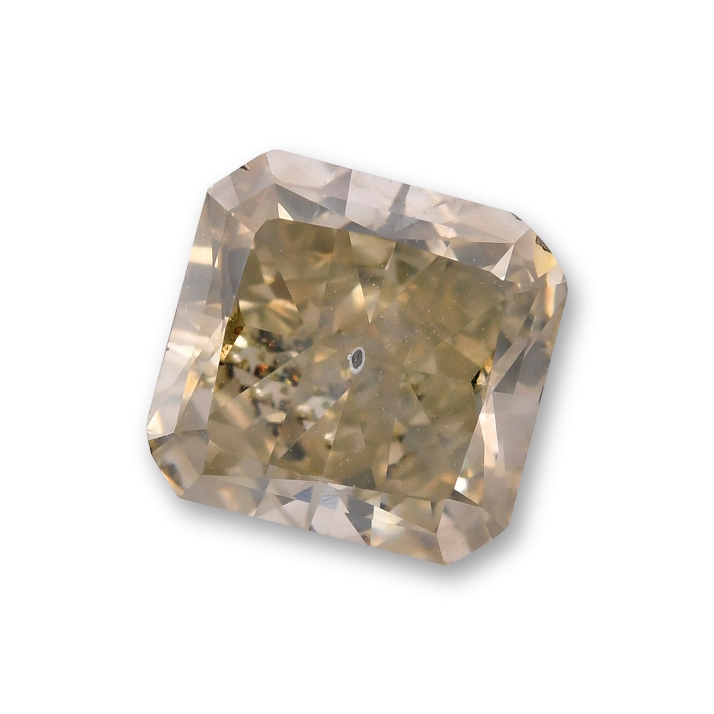 2,51 Karat Fancy Grünlich Grau Gelb Radiant Diamant (I1) GIA
