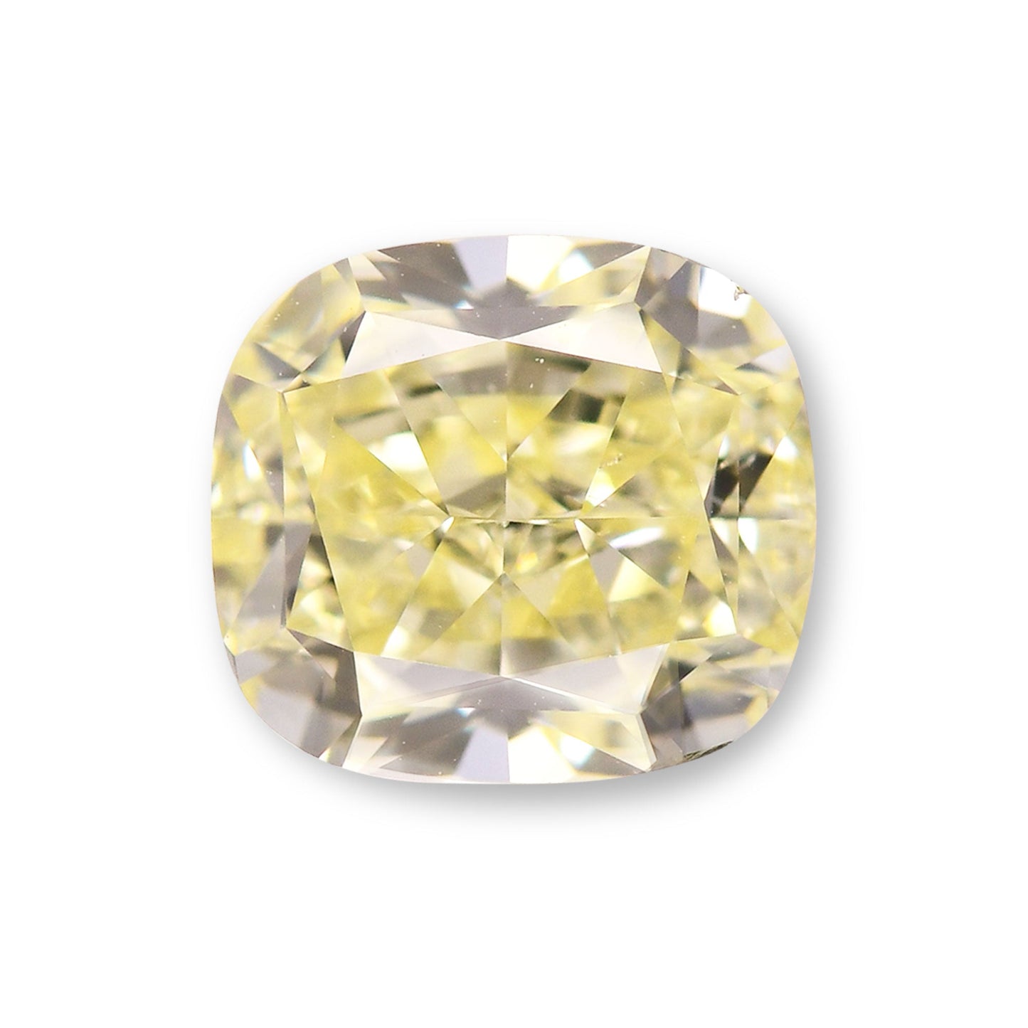 1,71 Karat Fancy Light Yellow Cushion Diamond VS2 GIA