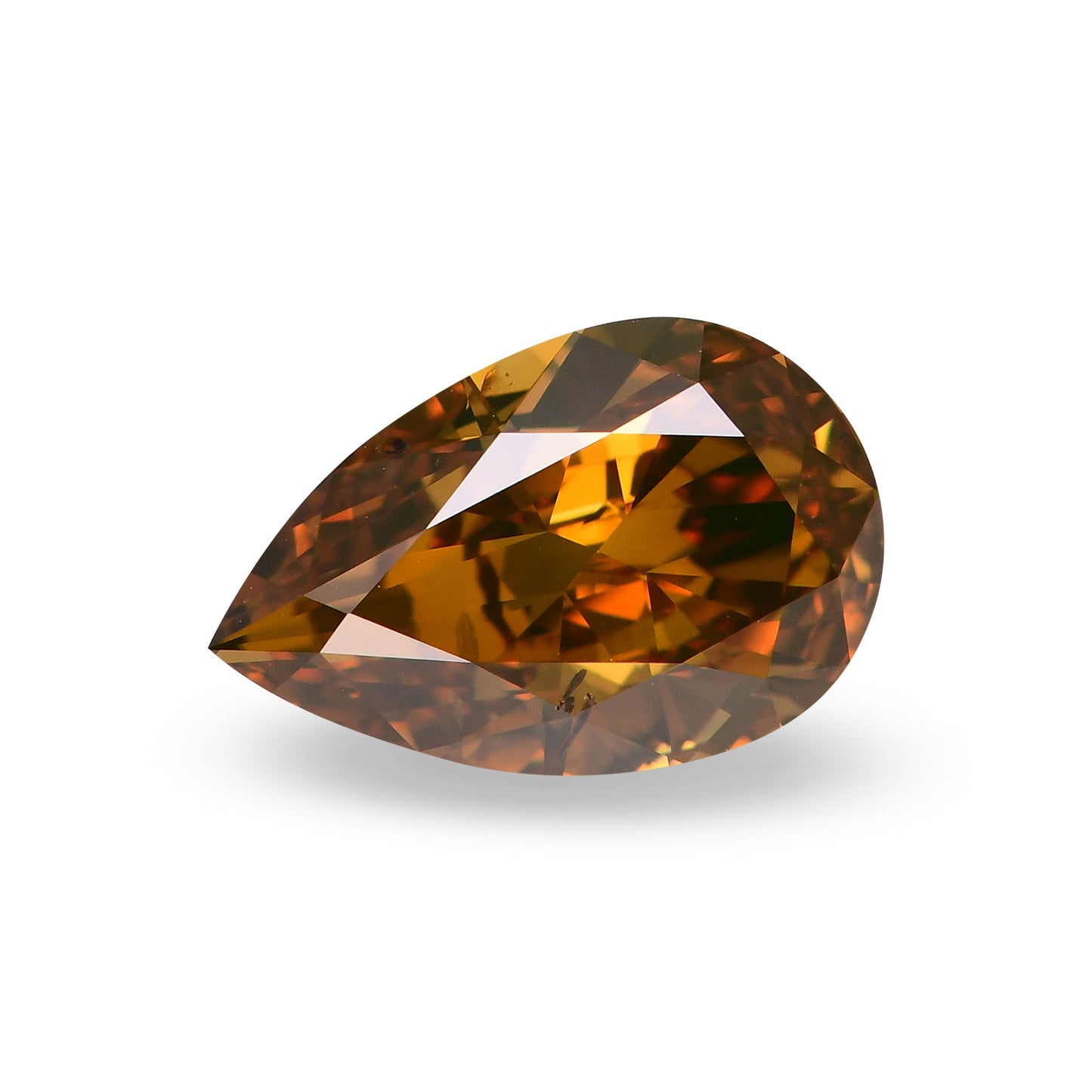 2,01 Karat Fancy Deep Brown Orange Pear Pear Diamond SI2 GIA