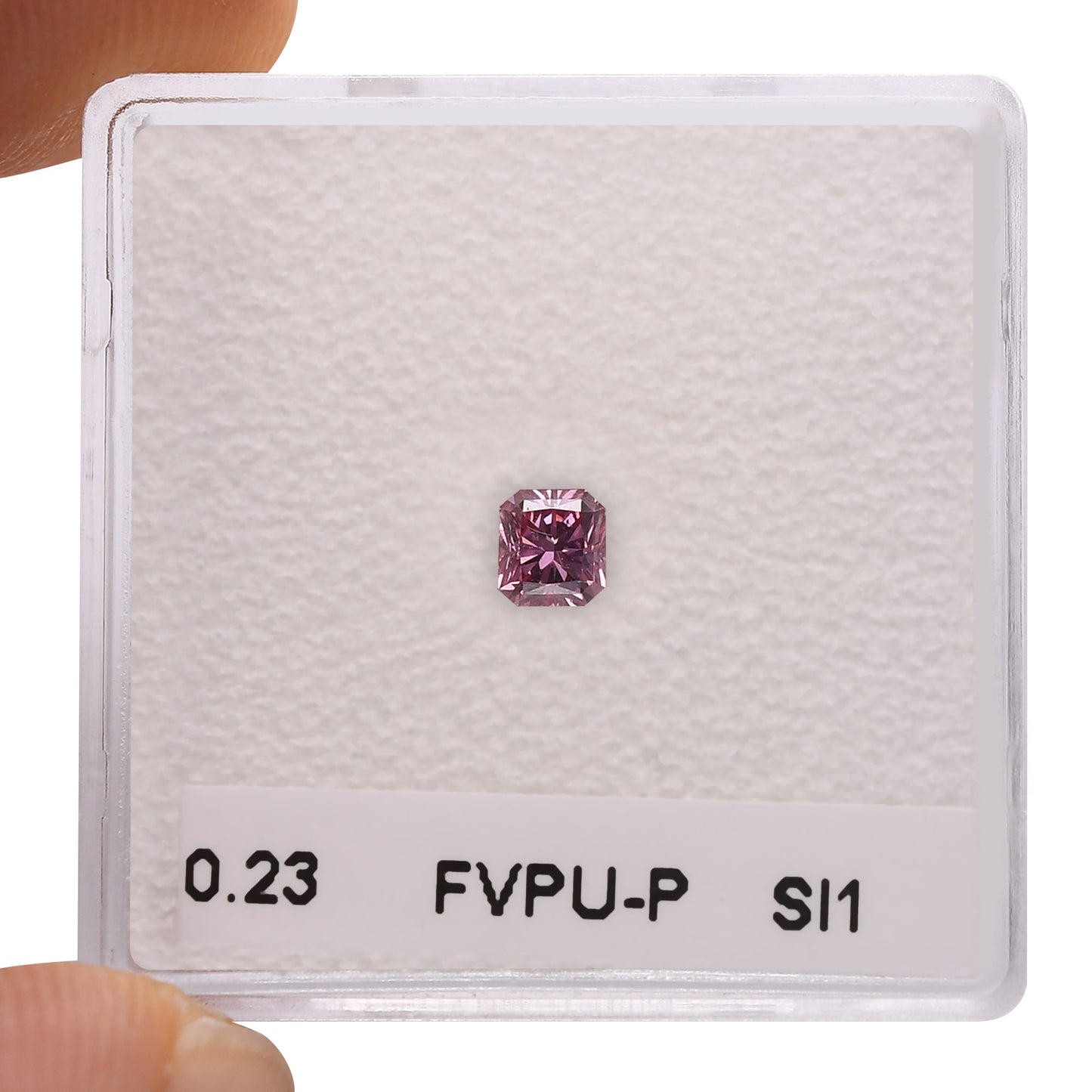 0,23 Karat Fancy Vivid Purplish Pink Radiant Diamant SI1 ARGYLE & GIA
