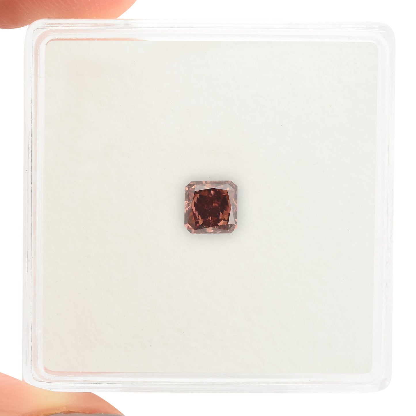 0,40 Karat Fancy Deep Brownish Pink Radiant Diamant SI1 GIA