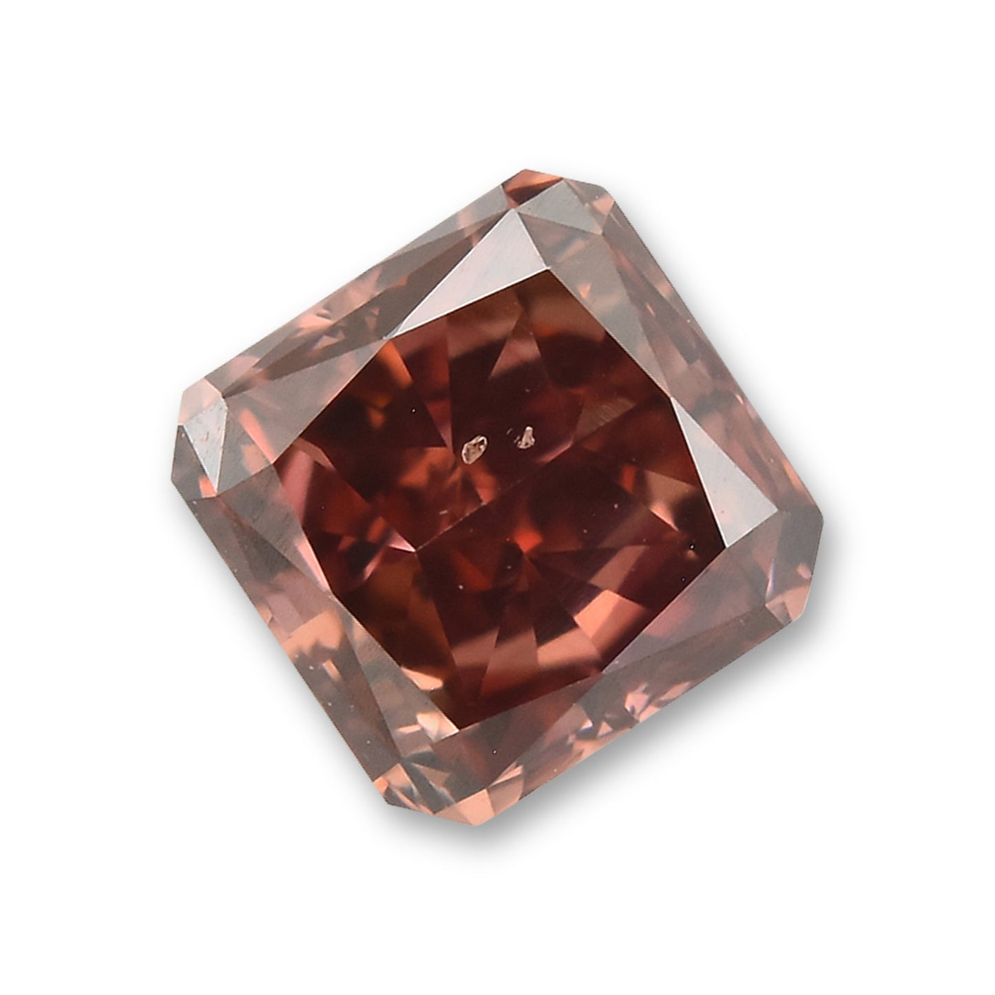 0,40 Karat Fancy Deep Brownish Pink Radiant Diamant SI1 GIA