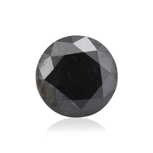 1.58 Carat Fancy Black Round Brilliant Diamond  GIA