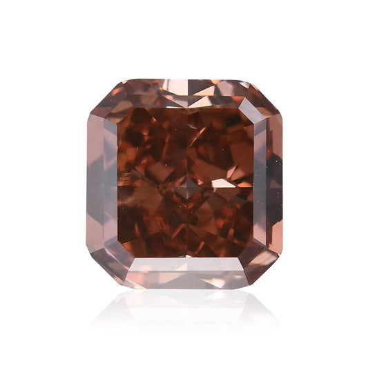1.55 Carat Fancy Deep Brownish Pinkish Orange Radiant Diamond VS2 GIA