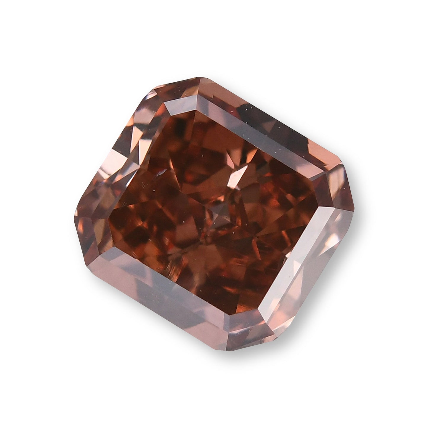 1,55 Karat Fancy Deep Brownish Pinkish Orange Radiant Diamant VS2 GIA