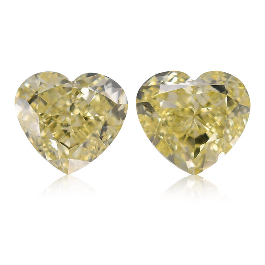 2,42 Karat Fancy Yellow Heart Diamonds VS1