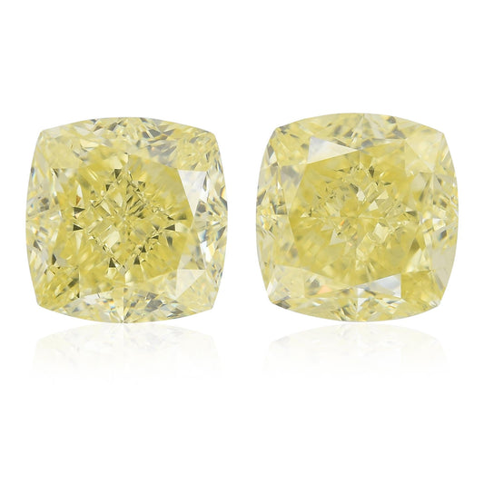 6,04 Karat Fancy Yellow Cushion Diamonds VS1