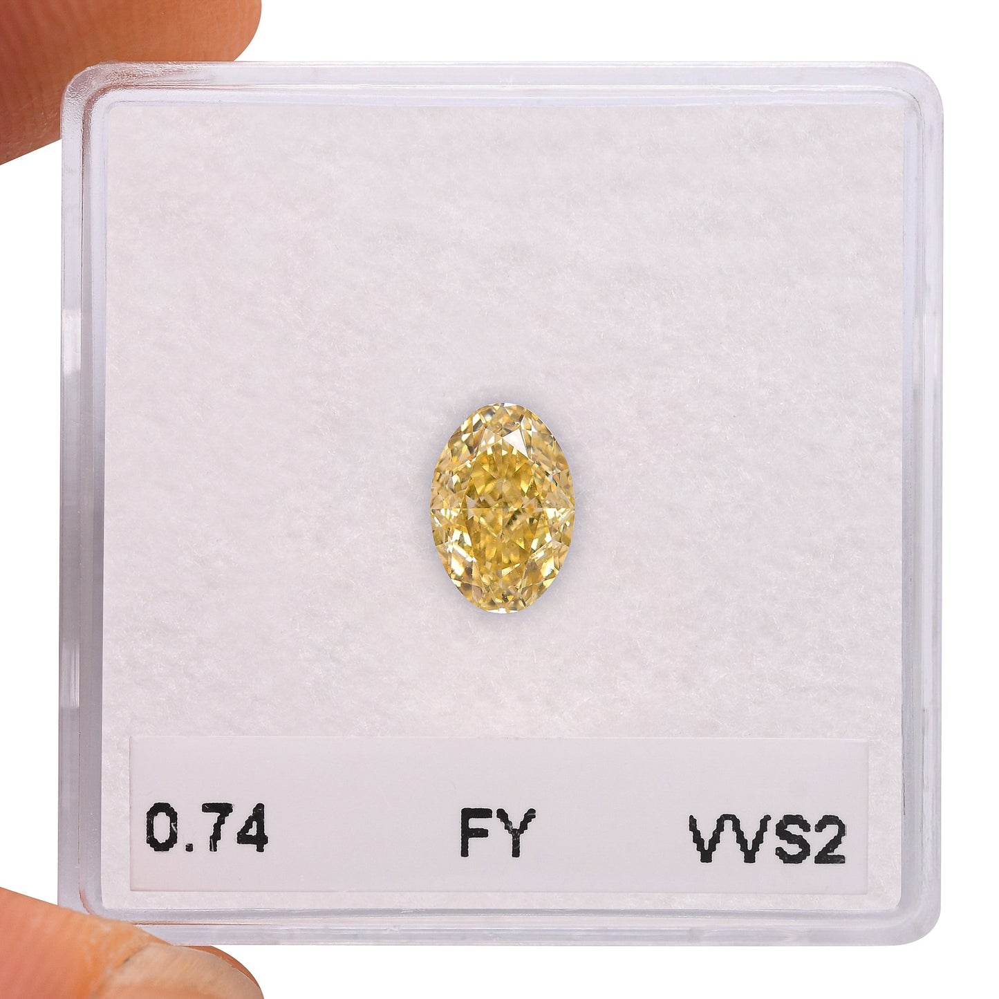 0,74 Karat Fancy Yellow Oval Diamond VVS2 GIA