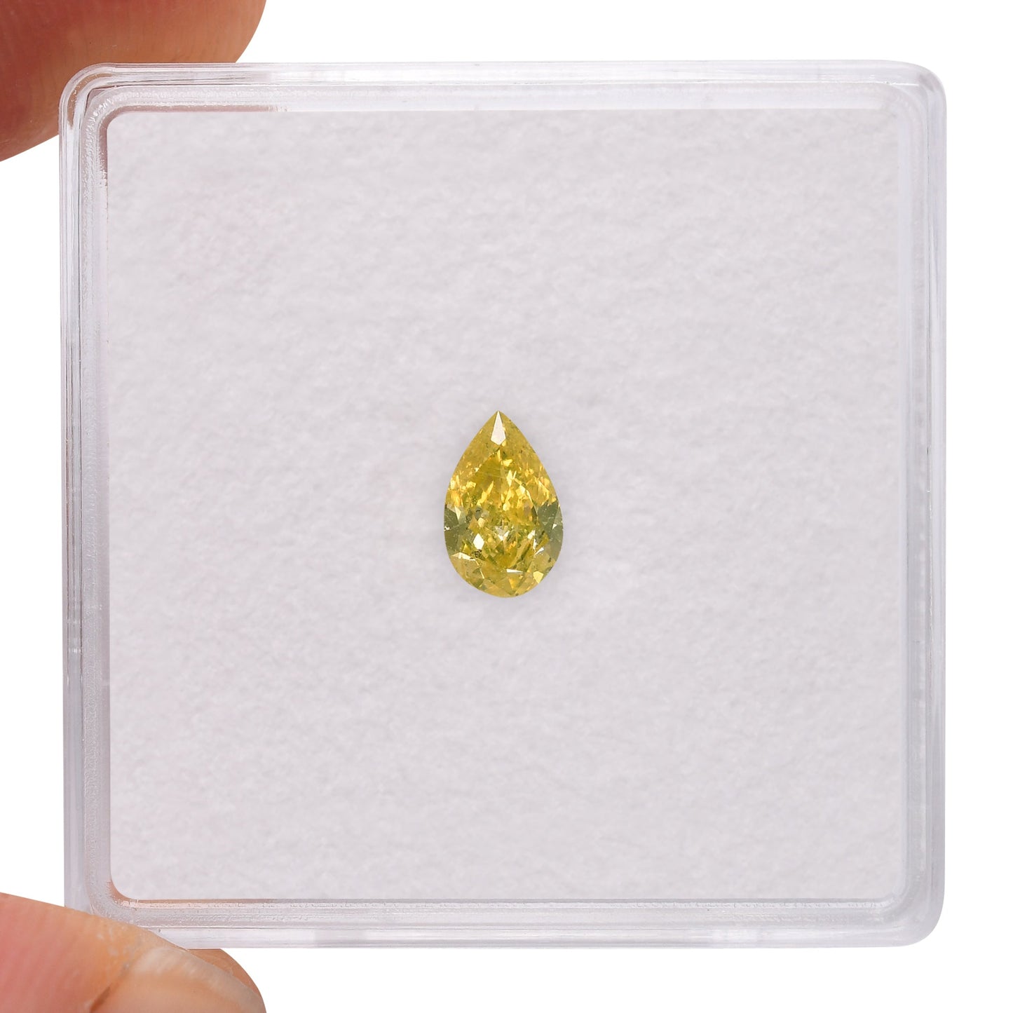 0,35 Karat Fancy Intense Yellow Birnenförmiger Diamant SI2 GIA