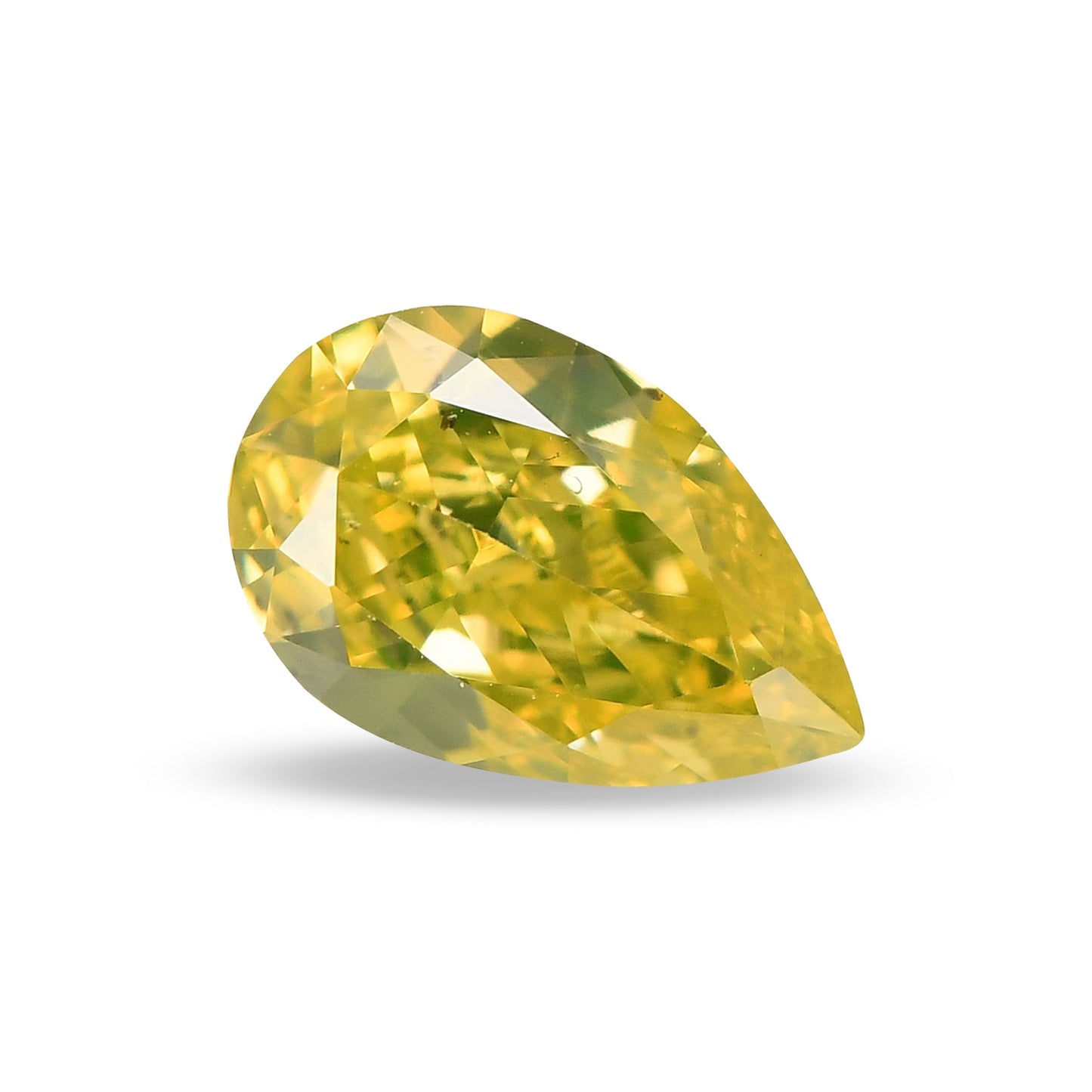 0,35 Karat Fancy Intense Yellow Birnenförmiger Diamant SI2 GIA