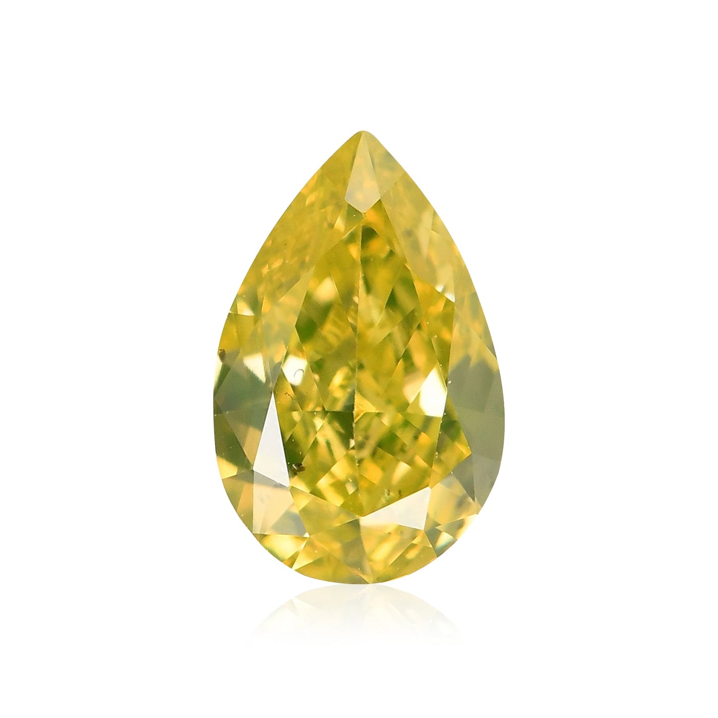 0,35 Karat Fancy Intense Yellow Birnenförmiger Diamant SI2 GIA