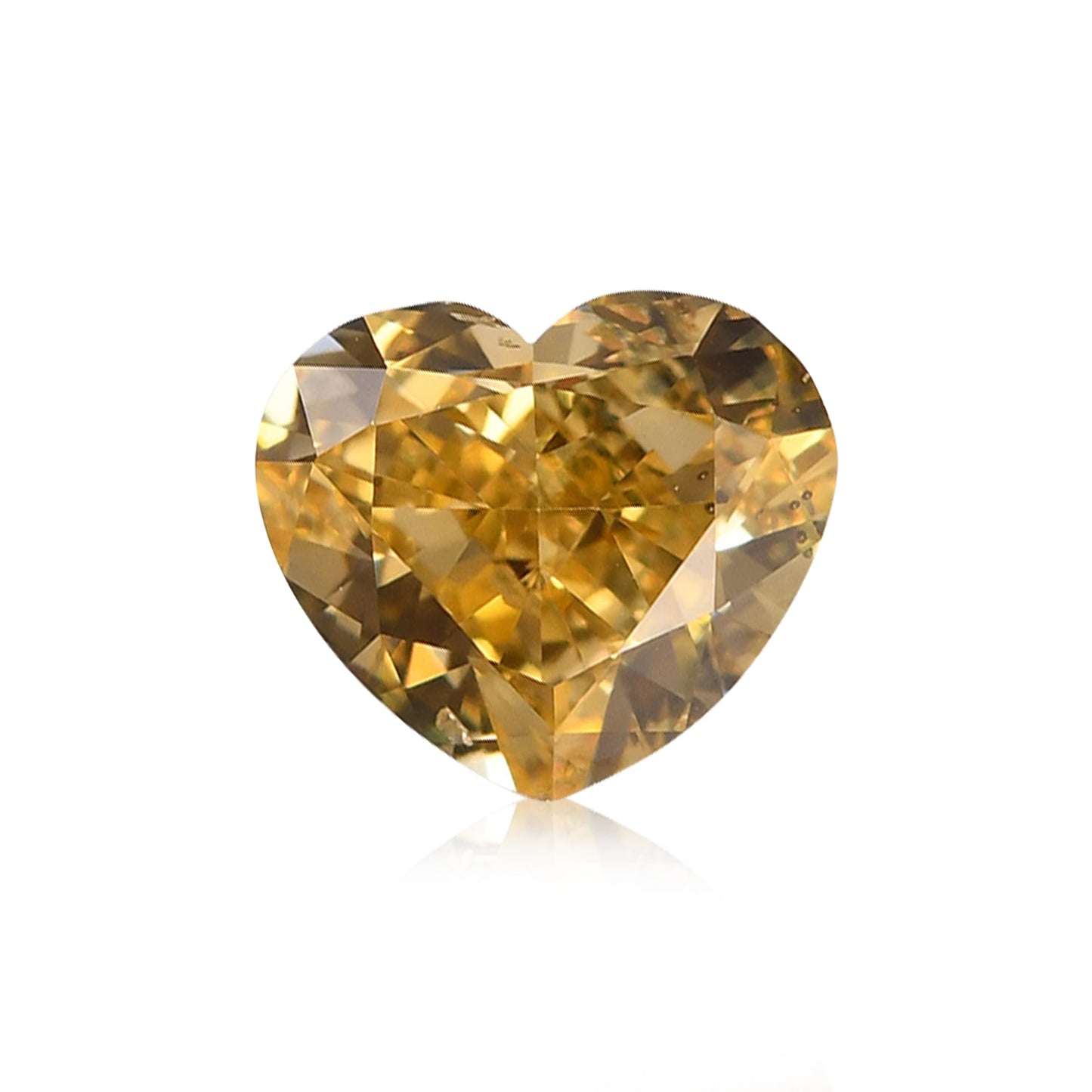 0.53 Carat Fancy Intense Orange Yellow Heart Diamond SI2 GIA