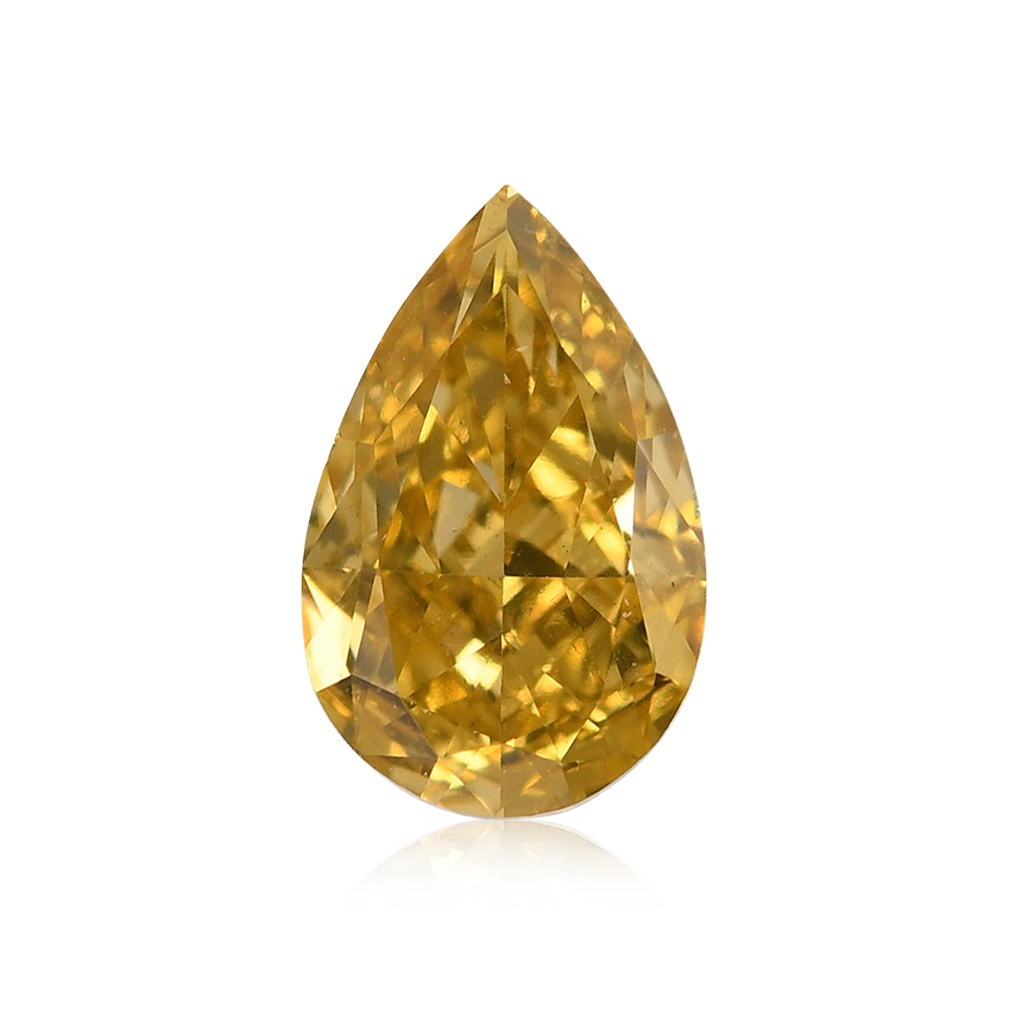0.51 Carat Fancy Intense Yellow Pear Diamond SI1 GIA